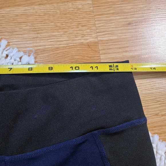 BH Jeans Beverly Hills Navy Blue Black Mesh Workout Active Legging size M - Picture 12 of 14